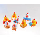 Pack of 4PCS Durable Hand-Painted Micro Landscape Decor Mini Resin Ornaments Animal Garden DIY Cocks Yellow