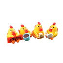 Pack of 4PCS Durable Hand-Painted Micro Landscape Decor Mini Resin Ornaments Animal Garden DIY Cocks Yellow
