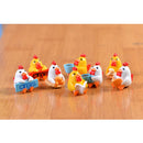 Pack of 4PCS Durable Hand-Painted Micro Landscape Decor Mini Resin Ornaments Animal Garden DIY Cocks Yellow