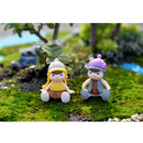 4 Pieces Micro Landscape Decorations Mini Resin Animal Garden DIY Boy & Girl