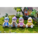 4 Pieces Micro Landscape Decorations Mini Resin Animal Garden DIY Boy & Girl