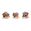 3pcs Mini Resin House Micro Landscape Garden DIY Ornaments Decoration