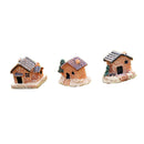 3pcs Mini Resin House Micro Landscape Garden DIY Ornaments Decoration