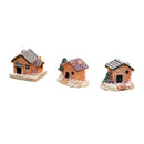 3pcs Mini Resin House Micro Landscape Garden DIY Ornaments Decoration