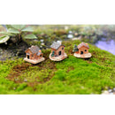 3pcs Mini Resin House Micro Landscape Garden DIY Ornaments Decoration