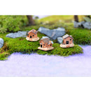 3pcs Mini Resin House Micro Landscape Garden DIY Ornaments Decoration