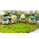 4 pcs Cute Mini Resin LOVE Statue Miniature Fairy Garden Micro Landscape
