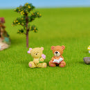 6 Piece Micro Landscape Mini Resin Bonsai Fairy DIY Garden Decor Teddy Bear