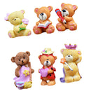 6 Piece Micro Landscape Mini Resin Bonsai Fairy DIY Garden Decor Teddy Bear