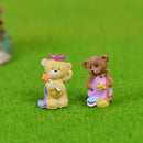 6 Piece Micro Landscape Mini Resin Bonsai Fairy DIY Garden Decor Teddy Bear