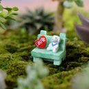 5Piece Micro Landscape Mini Resin Bonsai DIY Flower Pot Decor Green Dog Sofa