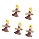 5 Piece Micro Landscape Mini Resin Bonsai Flower Pot Decor Forest Tour Sign