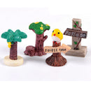 5 Piece Micro Landscape Mini Resin Bonsai Flower Pot Decor Forest Tour Sign