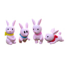 Hand Painted Micro Landscape Mini Resin Bonsai DIY Flower Pot Decor Pink Rabbit Statue Home Garden Decor Ornaments Pack of 4PCS