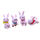 Hand Painted Micro Landscape Mini Resin Bonsai DIY Flower Pot Decor Pink Rabbit Statue Home Garden Decor Ornaments Pack of 4PCS