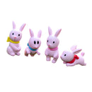 Hand Painted Micro Landscape Mini Resin Bonsai DIY Flower Pot Decor Pink Rabbit Statue Home Garden Decor Ornaments Pack of 4PCS