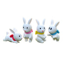 Hand Painted Micro Landscape Mini Resin Miniature Bonsai DIY Flower Pot Decor Rabbit Statue Home Garden Decor Ornaments Pack of 4PCS White