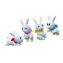 Hand Painted Micro Landscape Mini Resin Miniature Bonsai DIY Flower Pot Decor Rabbit Statue Home Garden Decor Ornaments Pack of 4PCS White
