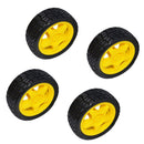 4pcs 6.6x6.6x2.9cm hole rubber tire wheel for car airplane Robot model parts