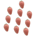 Durable Micro Landscape Resin Miniature Fruit Ornament Garden DIY Strawberry Statue Home Garden Outdoor Decor Ornaments Pack of 10PCS Pink