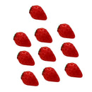 Durable Micro Landscape Resin Miniature Fruit Ornament Garden DIY Strawberry Statue Home Garden Outdoor Decor Ornaments Pack of 10PCS Red