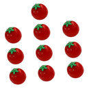 Durable Micro Landscape Resin Miniature Fruit Ornament Garden DIY Tomato Statue Home Garden Outdoor Decor Ornaments Pack of 10PCS Red