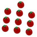 Durable Micro Landscape Resin Miniature Fruit Ornament Garden DIY Tomato Statue Home Garden Outdoor Decor Ornaments Pack of 10PCS Red