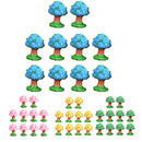Durable Micro Landscape Resin Miniature Ornament Garden DIY Apple Tree Statue Home Garden Outdoor Decor Pack of 10PCS Blue
