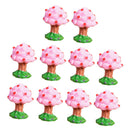 Durable Micro Landscape Resin Miniature Ornament Garden DIY Apple Tree Statue Home Garden Outdoor Decor Pack of 10PCS Pink