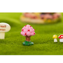Durable Micro Landscape Resin Miniature Ornament Garden DIY Apple Tree Statue Home Garden Outdoor Decor Pack of 10PCS Pink
