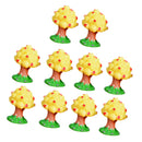 Durable Micro Landscape Resin Miniature Ornament Garden DIY Apple Tree Statue Home Garden Outdoor Decor Pack of 10PCS Yellow
