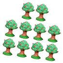 Durable Micro Landscape Resin Miniature Ornament Garden DIY Apple Tree Statue Home Garden Outdoor Decor Pack of 10PCS Green