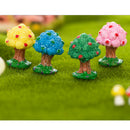 Durable Micro Landscape Resin Miniature Ornament Garden DIY Apple Tree Statue Home Garden Outdoor Decor Pack of 10PCS Green