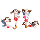 4 Piece Micro Landscape Mini Resin Bonsai Fairy DIY Garden Decor Flying Girl