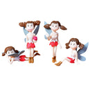 4 Piece Micro Landscape Mini Resin Bonsai Fairy DIY Garden Decor Flying Girl