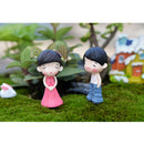 2 pairs Boys and Girls Mini Statue Bonsai Fairy Garden Micro Landscape Decor