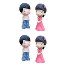 2 pairs Boys and Girls Mini Statue Bonsai Fairy Garden Micro Landscape Decor
