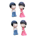 2 pairs Boys and Girls Mini Statue Bonsai Fairy Garden Micro Landscape Decor