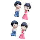 2 pairs Boys and Girls Mini Statue Bonsai Fairy Garden Micro Landscape Decor