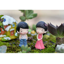 2 pairs Boys and Girls Mini Statue Bonsai Fairy Garden Micro Landscape Decor