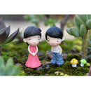 2 pairs Boys and Girls Mini Statue Bonsai Fairy Garden Micro Landscape Decor