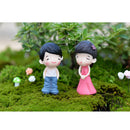 2 pairs Boys and Girls Mini Statue Bonsai Fairy Garden Micro Landscape Decor
