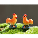10 pieces Mini Cock Rooster Statue Bonsai Fairy Garden Micro Landscape Decor
