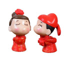 2 Pieces Miniature Resin Bride & Groom Figurine Landscape Pot Bonsai DIY Garden Outdoor Decor