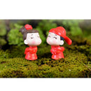 2 Pieces Miniature Resin Bride & Groom Figurine Landscape Pot Bonsai DIY Garden Outdoor Decor