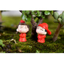 2 Pieces Miniature Resin Bride & Groom Figurine Landscape Pot Bonsai DIY Garden Outdoor Decor