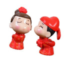 2 Pieces Miniature Resin Bride & Groom Figurine Landscape Pot Bonsai DIY Garden Outdoor Decor