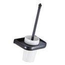 Solid Brass Toilet Brush Holder with Ceramic Cup Antique Wall Mounted