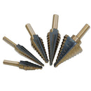 5pcs Titanium HSS Cone Step Drill Bit Set Imperial 1/4" 3/16" 1/2" Hex Shank