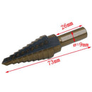 5pcs Titanium HSS Cone Step Drill Bit Set Imperial 1/4" 3/16" 1/2" Hex Shank